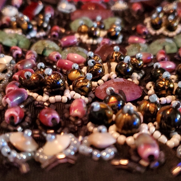 Black Beaded Halter Lined Dress Size Lg - Picture 9 of 9